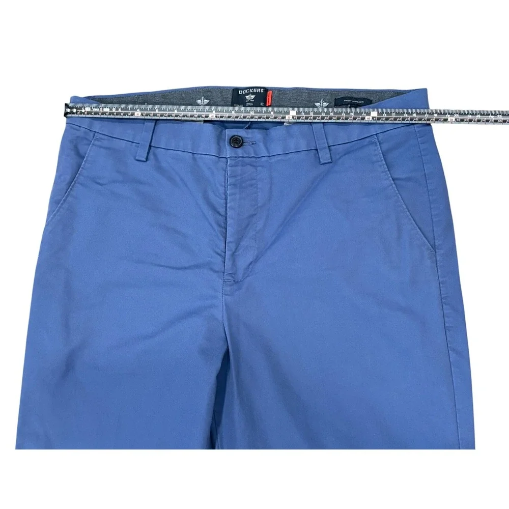 Dockers Workday Khaki Pants Mens 36 Blue Straight Fit Smart 360 Flex Chinos